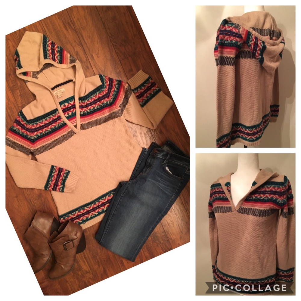 SOLD-Embroidered Hooded Sweater - Size Small